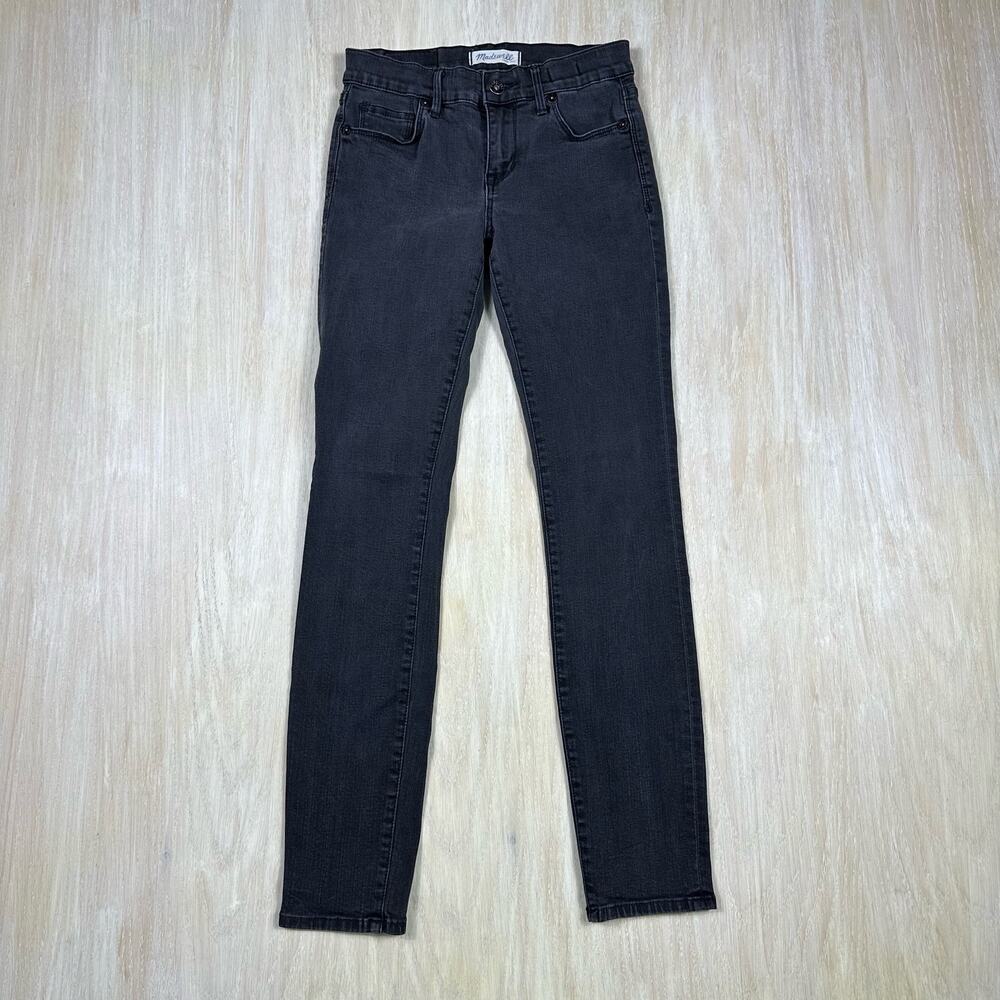 Madewell Low Rise Faded Black Skinny Slim Fit Denim Casual Stretch Jeans 25